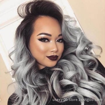 2019 China Factory Wholesale 10A Ombre Color 1b/grey Brazilian Hair Bundles Body Wave Virgin Human Hair